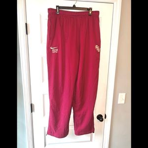 FSU Seminoles Men 3XL 40x34 Nike Athletic Pants Garnet Drawstring Zipper Pockets
